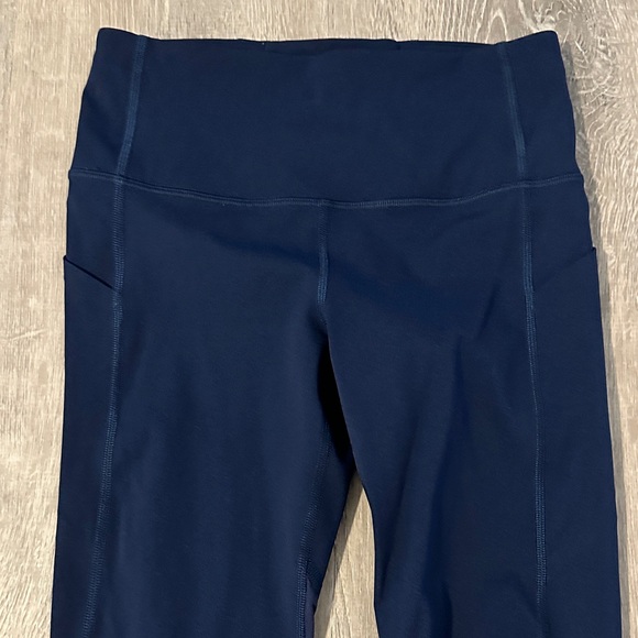Lululemon 4 Pace Rival High Rise True Navy Crop Athletic Workout Women Leggings - Picture 3 of 13